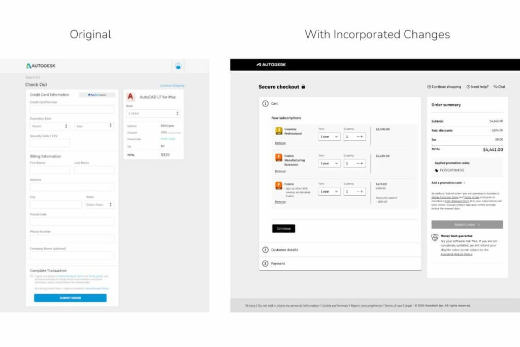 Autodesk checkout updates