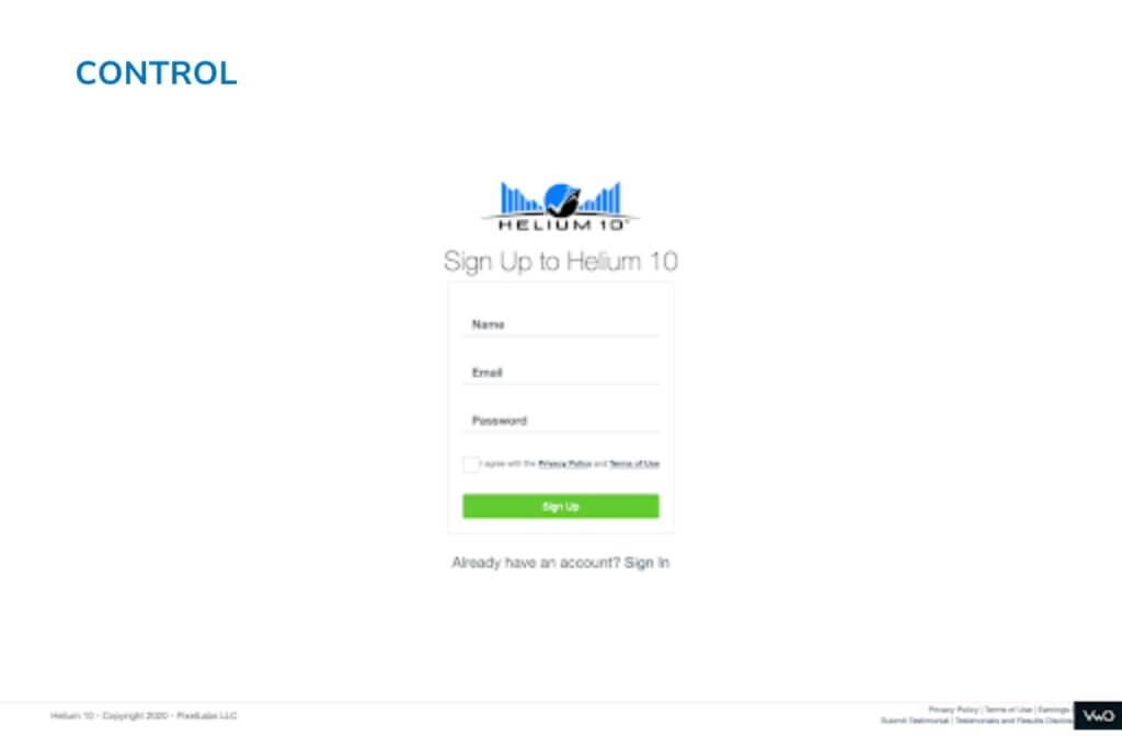 helium 10 user registration control