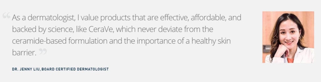 Photo of dermatologist testimonial on CeraVe page