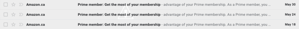 amazon transactional emails screenshot