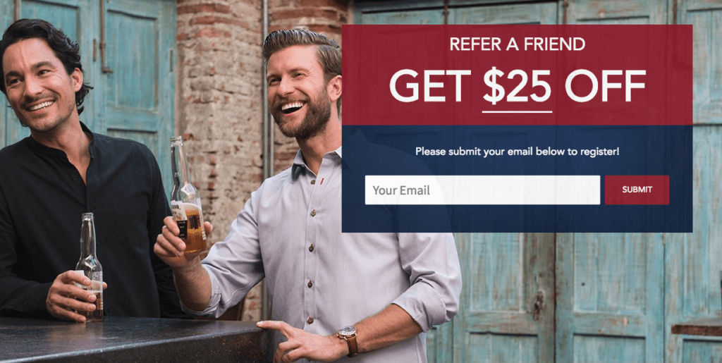 screenshot showing a discount offer for an email, a way to collect emails different than transactional emails