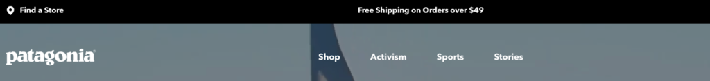 patagonia offers free shipping on orders over $49