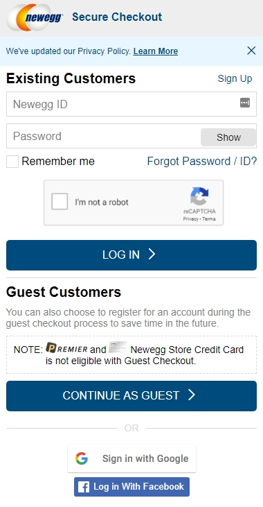 newegg mobile checkout best practices