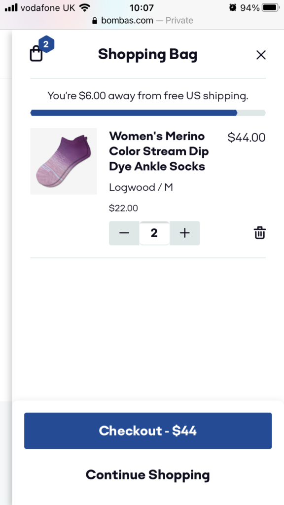 Bombas mobile checkout best practices