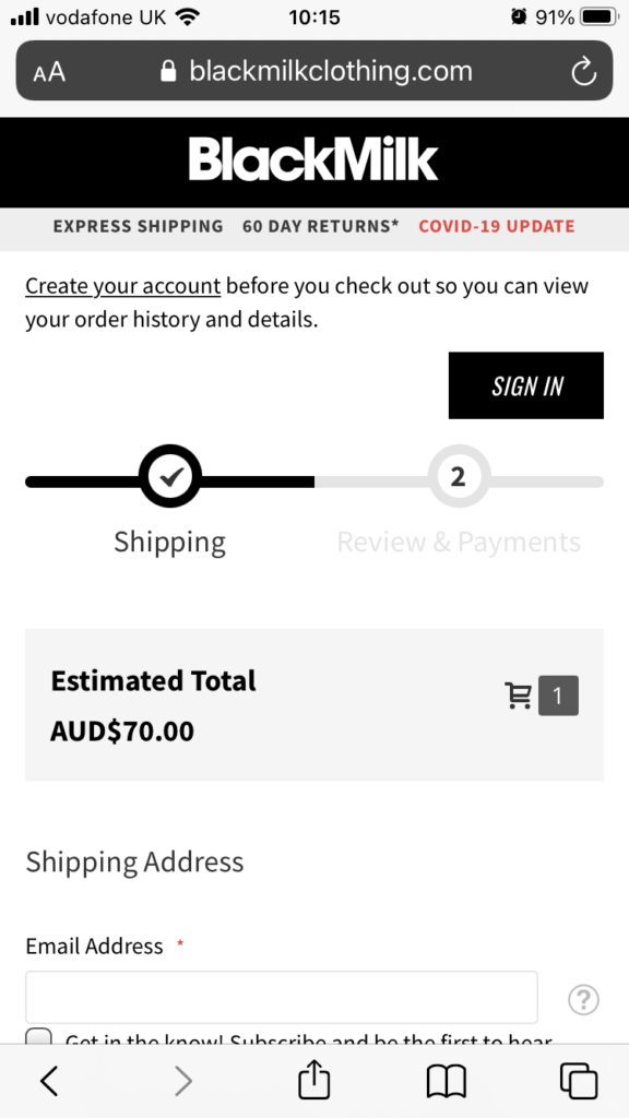 BlackMilk mobile checkout best practices