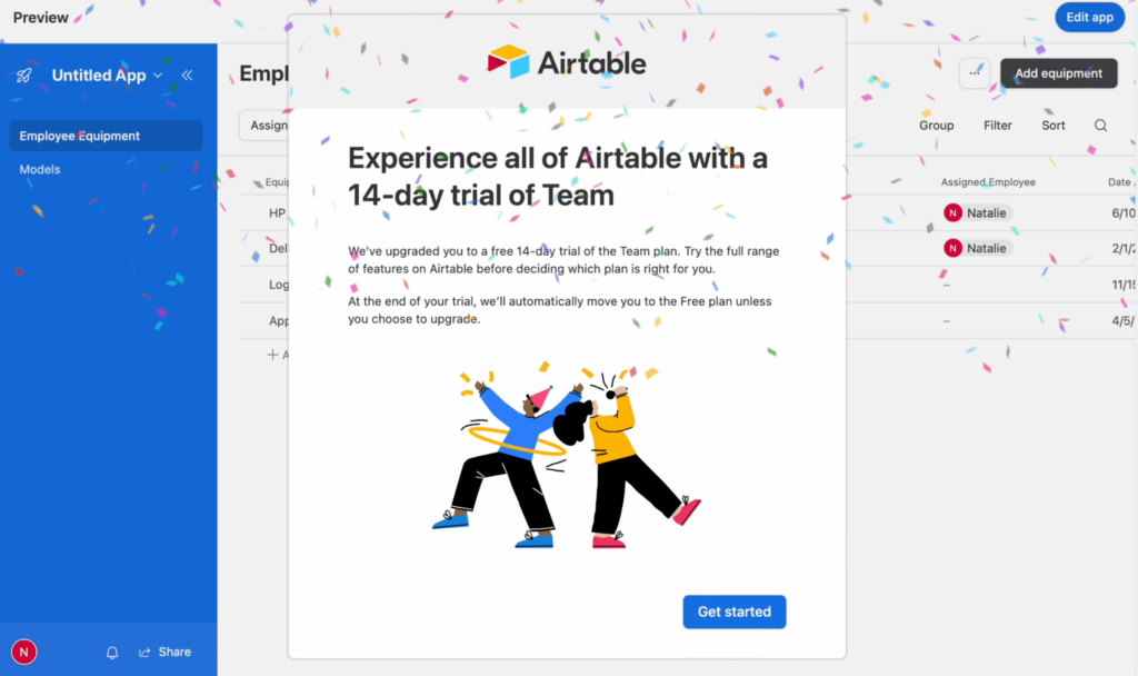 Airtable free trial offer