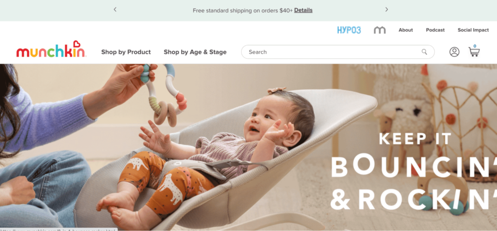 Munckin homepage with updated shopping-focused navigation