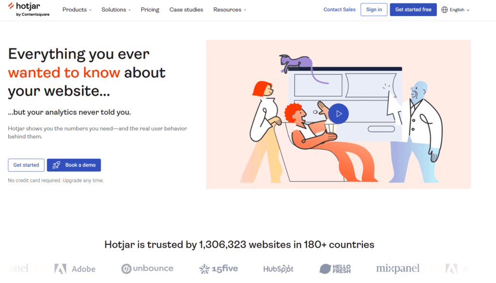 hotjar webpage header
