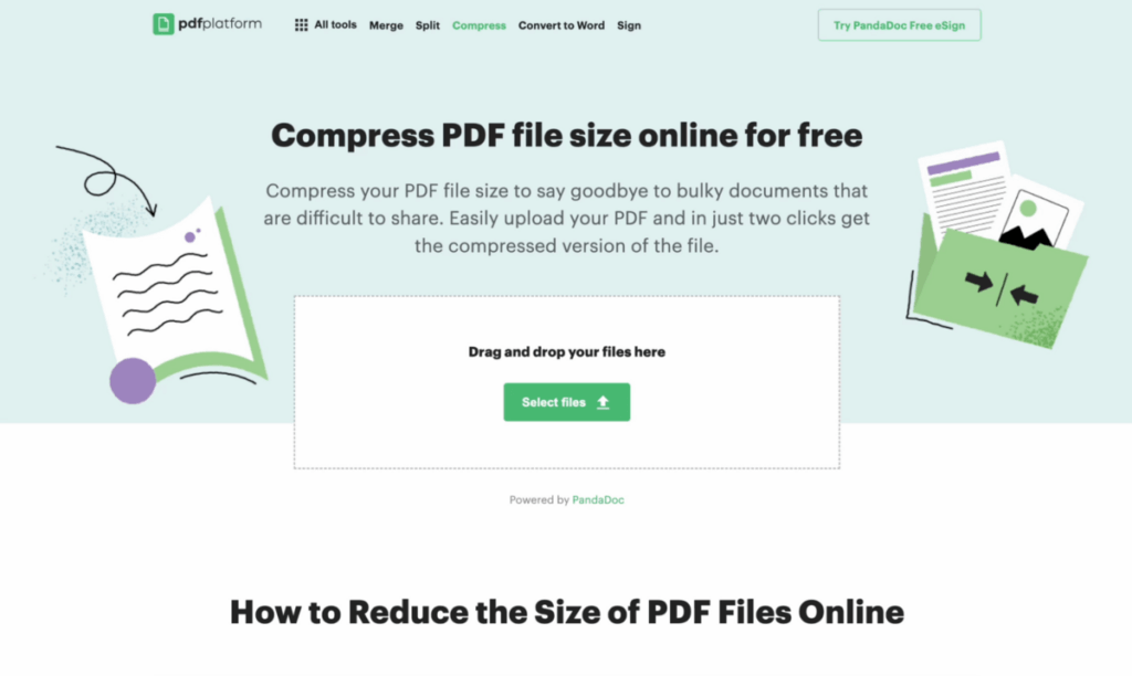 ad for pdf compression tool